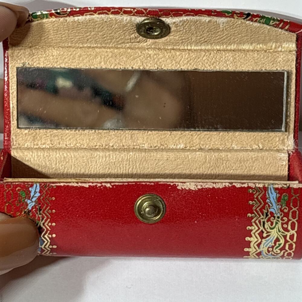 LIPSTICK CASE WITH MIRROR GENUINE LEATHER MADE IN ITALY - Picture 7 of 9
